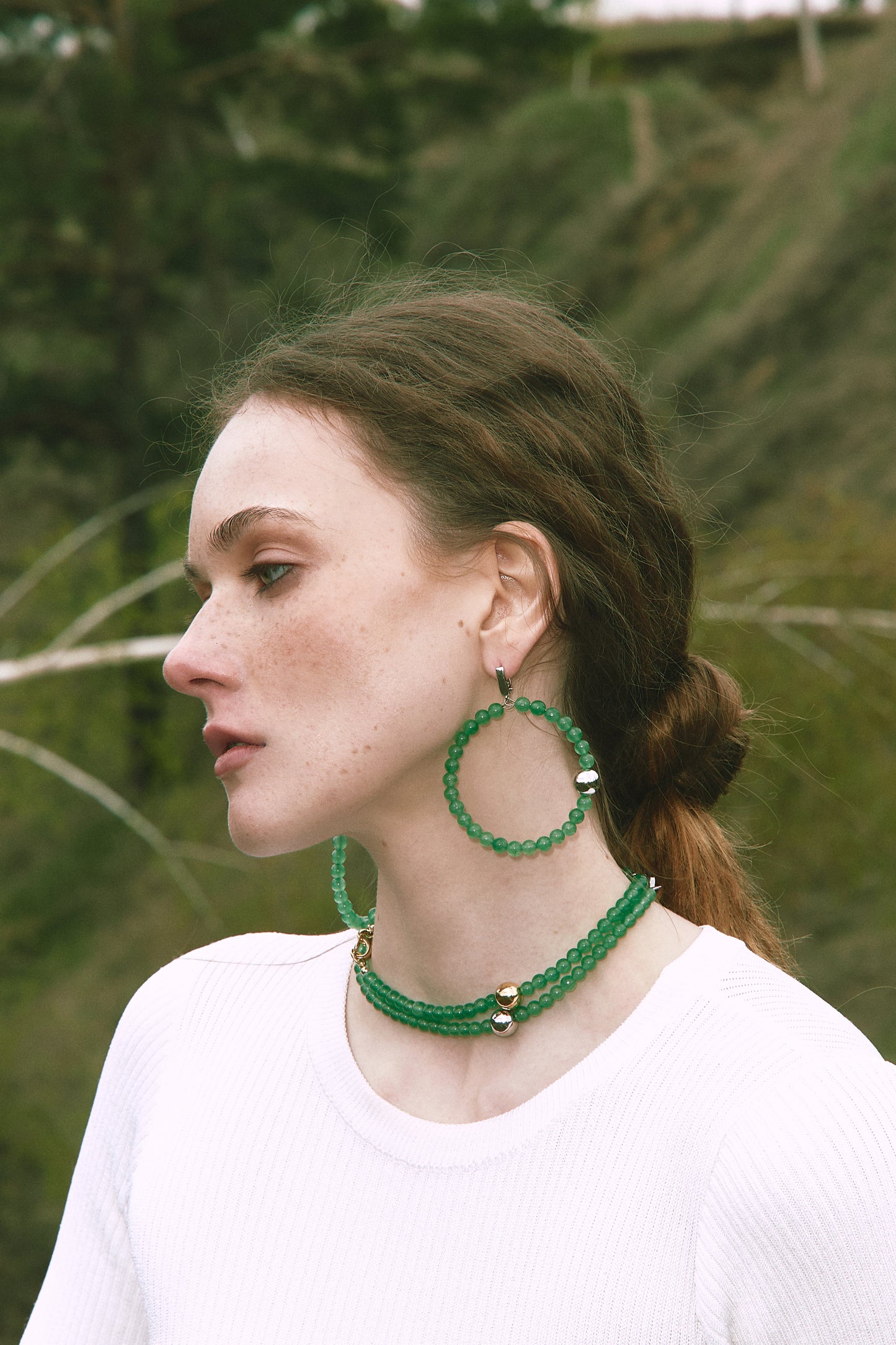 Necklaces ELEMENTS Aventurine gold