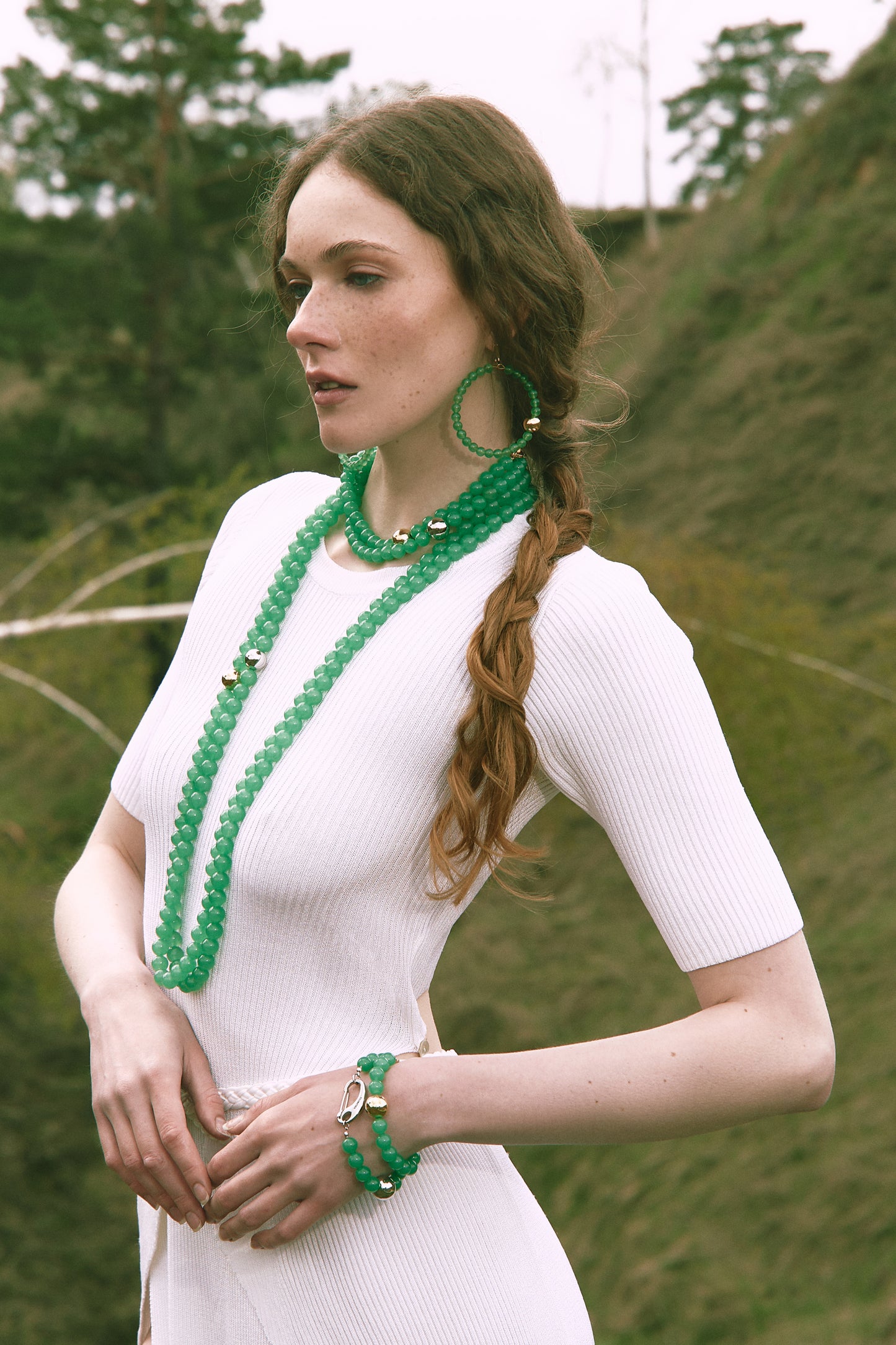 Choker ELEMENTS Aventurine platinum