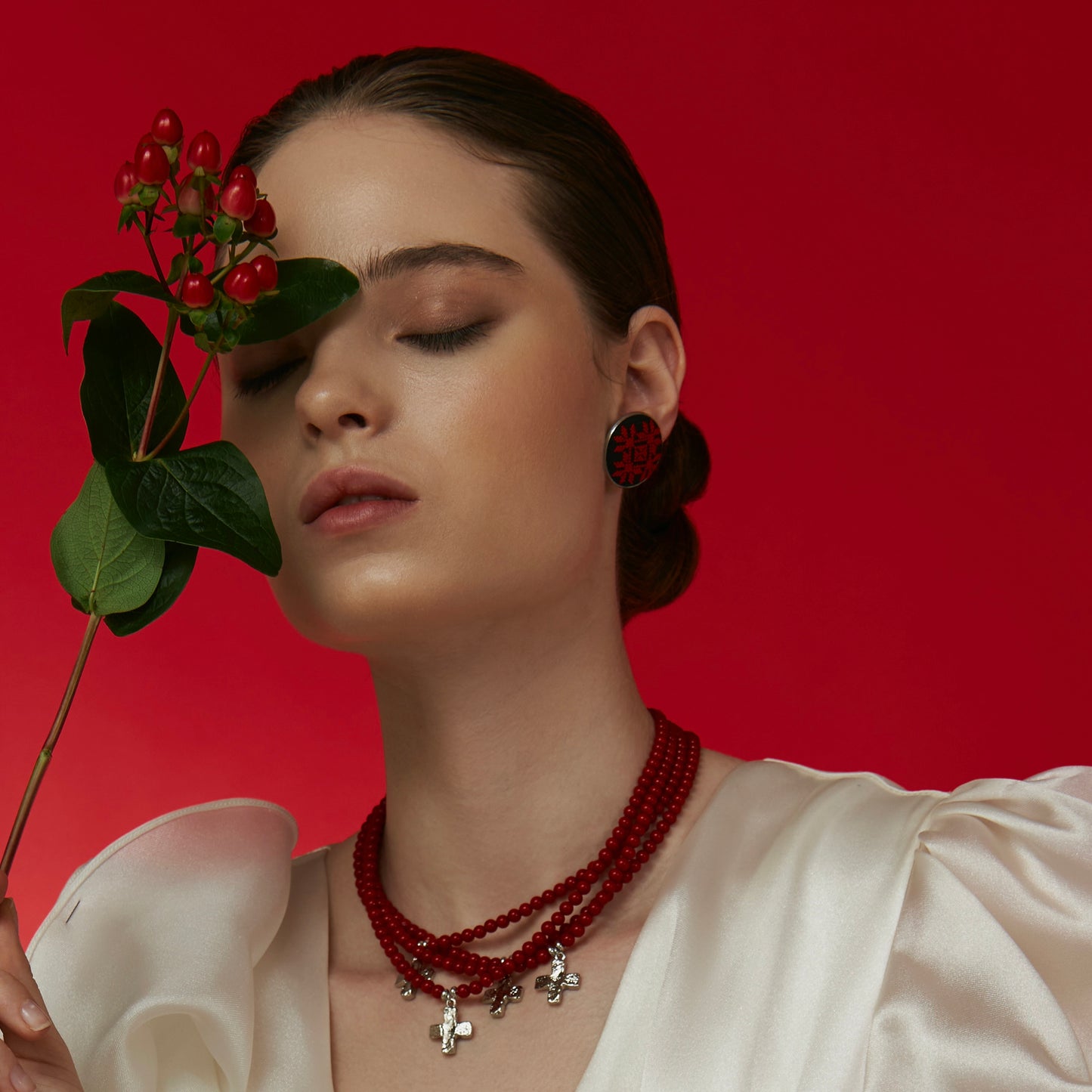 embroidered earrings Київ