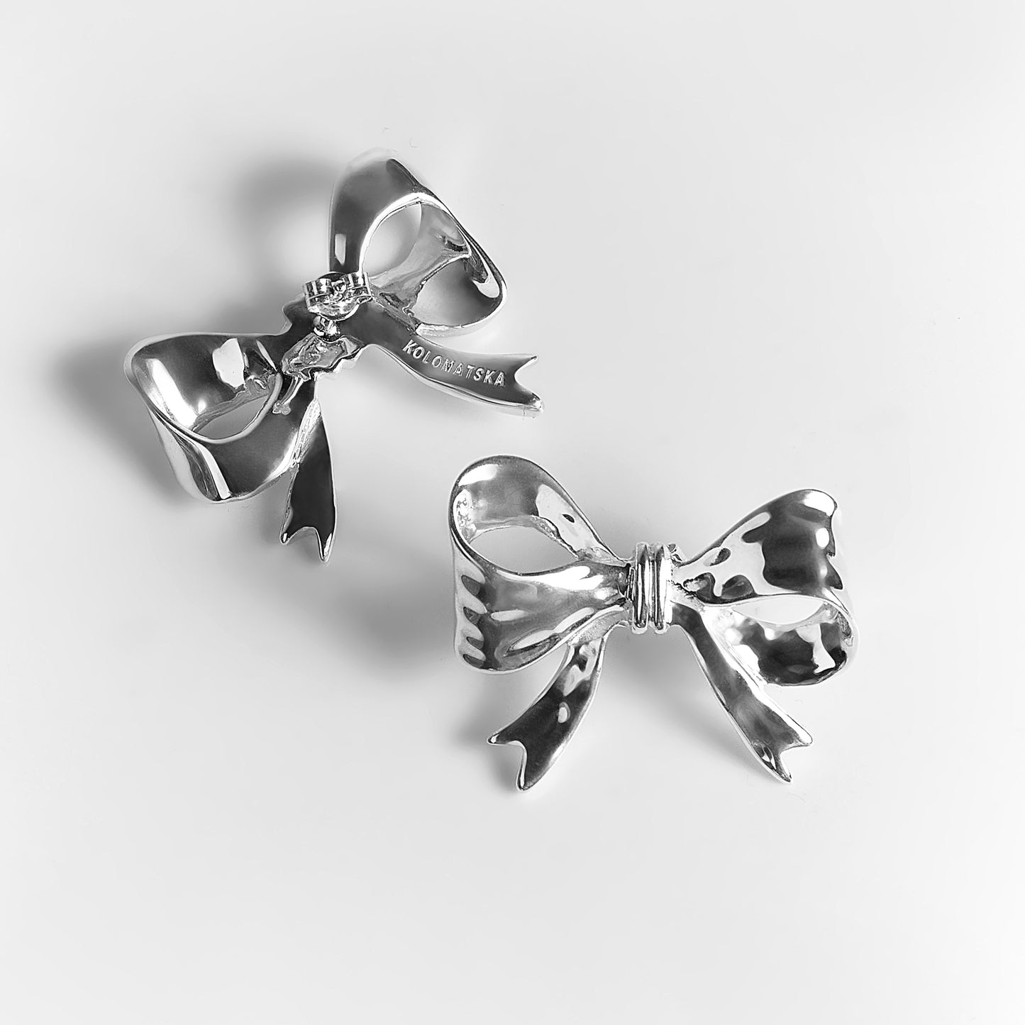 Earrings BOWS platinum