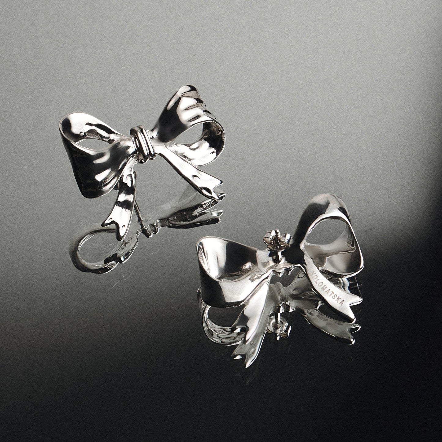 Earrings BOWS platinum