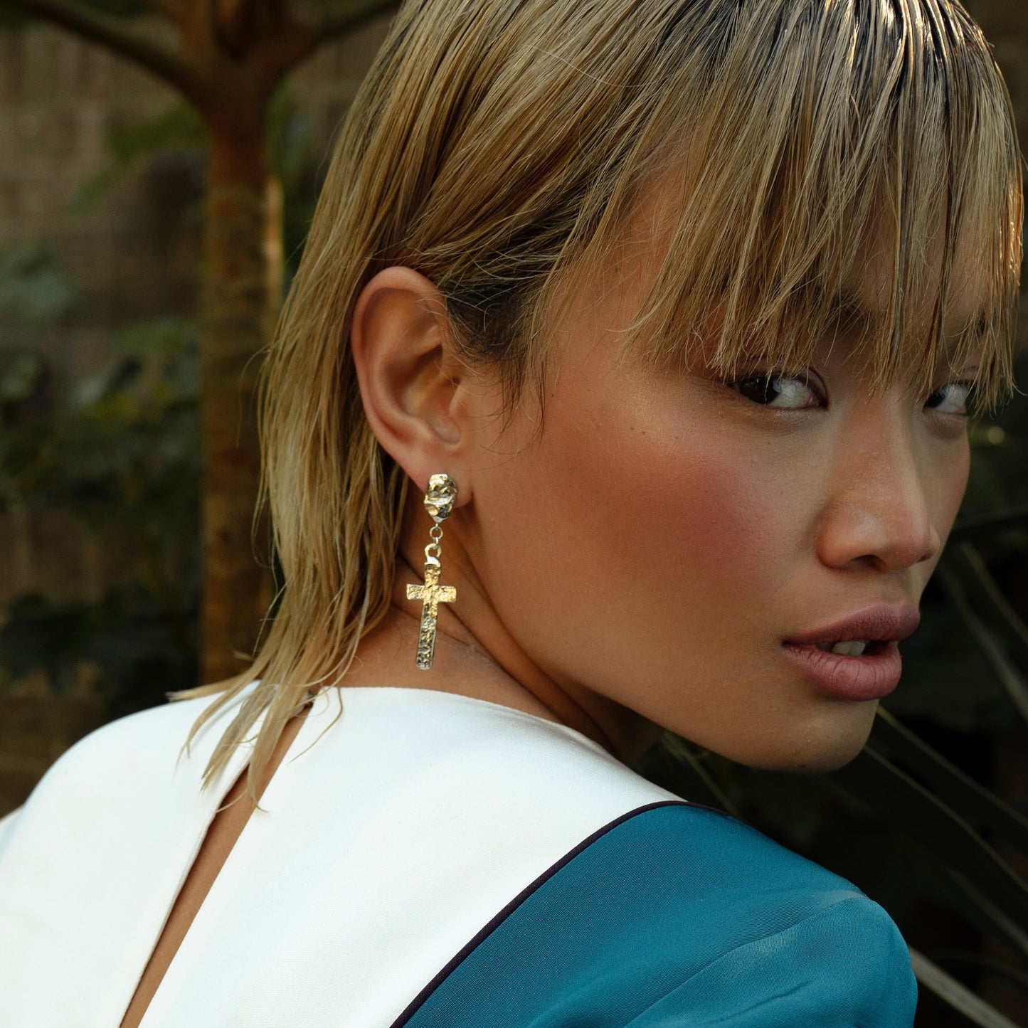 Asymmetric Earrings platinum