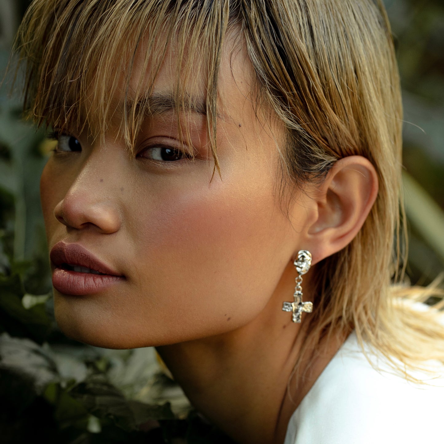 Asymmetric Earrings platinum