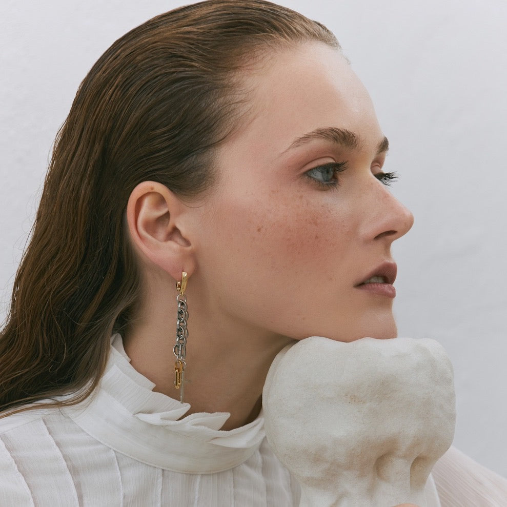 Earrings Steel Trident