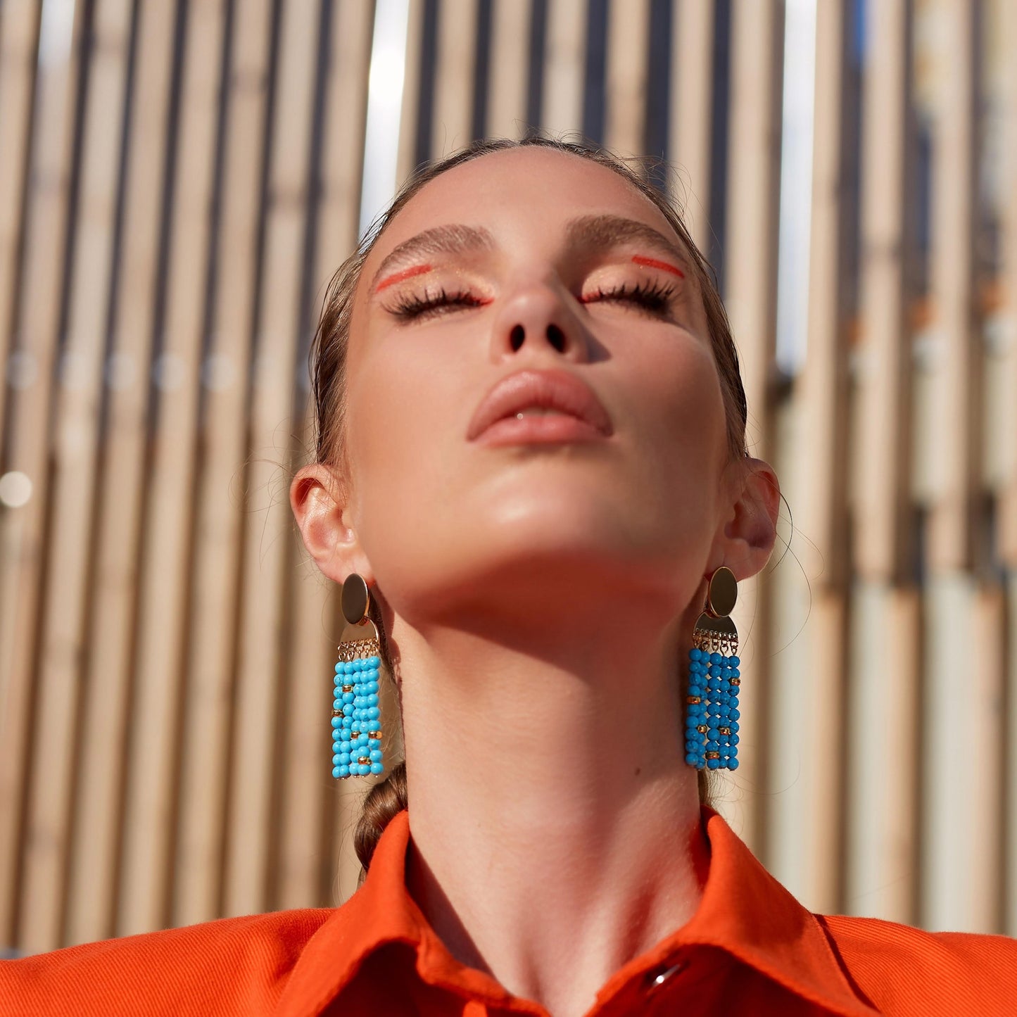 Turquoise earrings “Etno”
