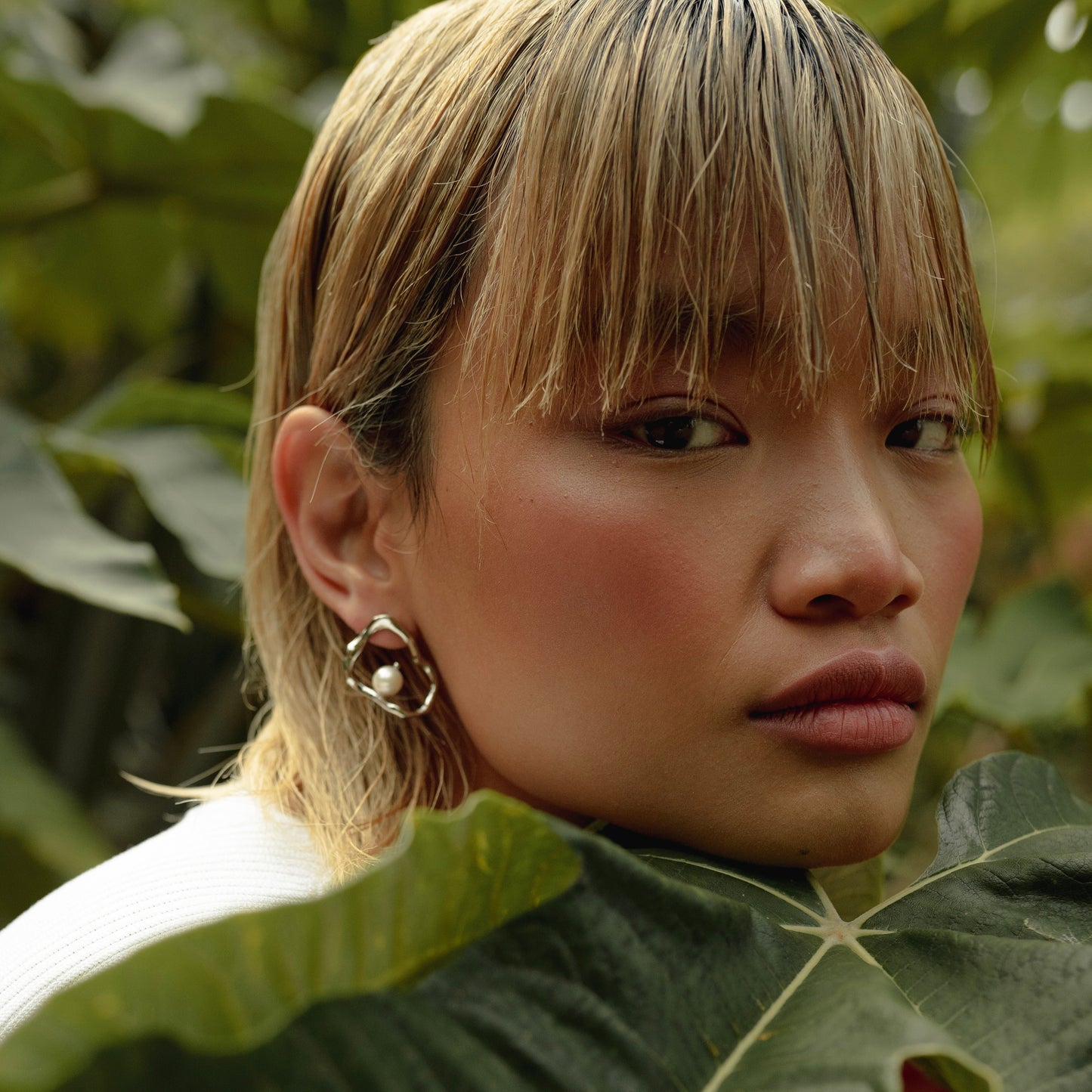 Earrings Perla platinum