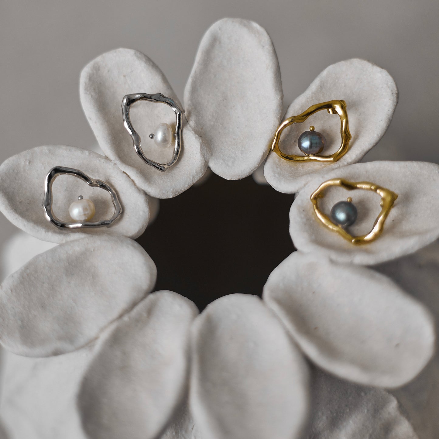 Earrings Perla platinum