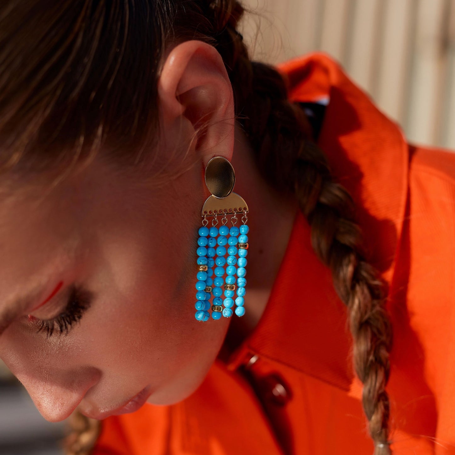 Turquoise earrings “Etno”