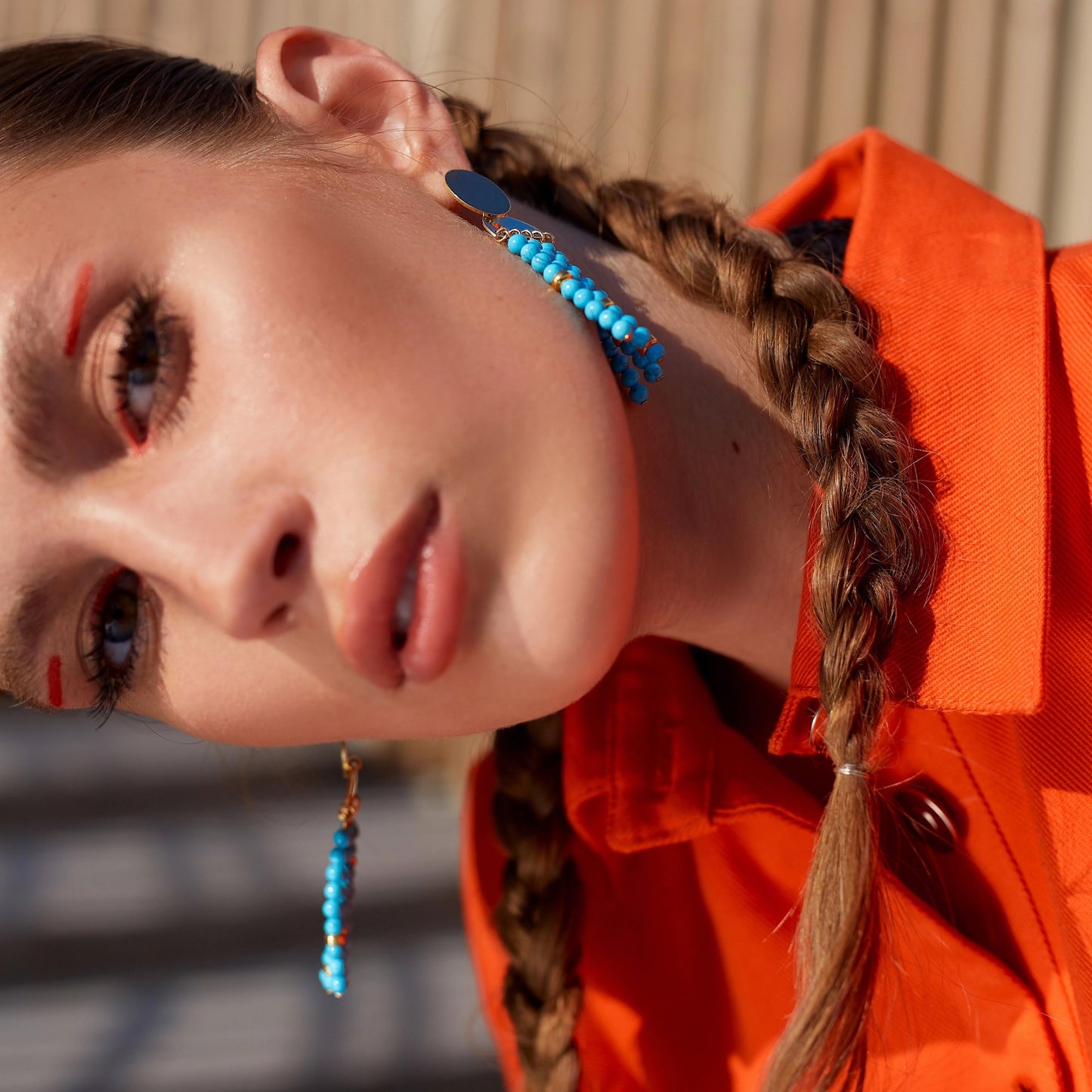 Turquoise earrings “Etno”