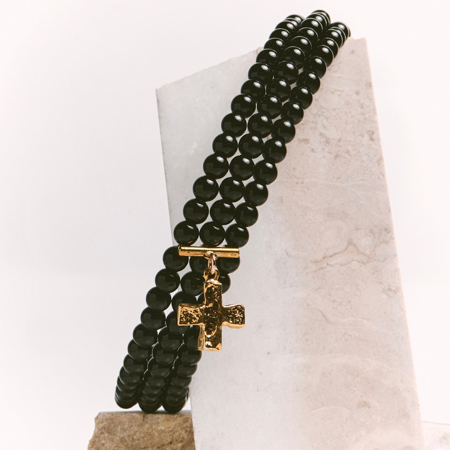MAGDALENE Onyx Choker gold