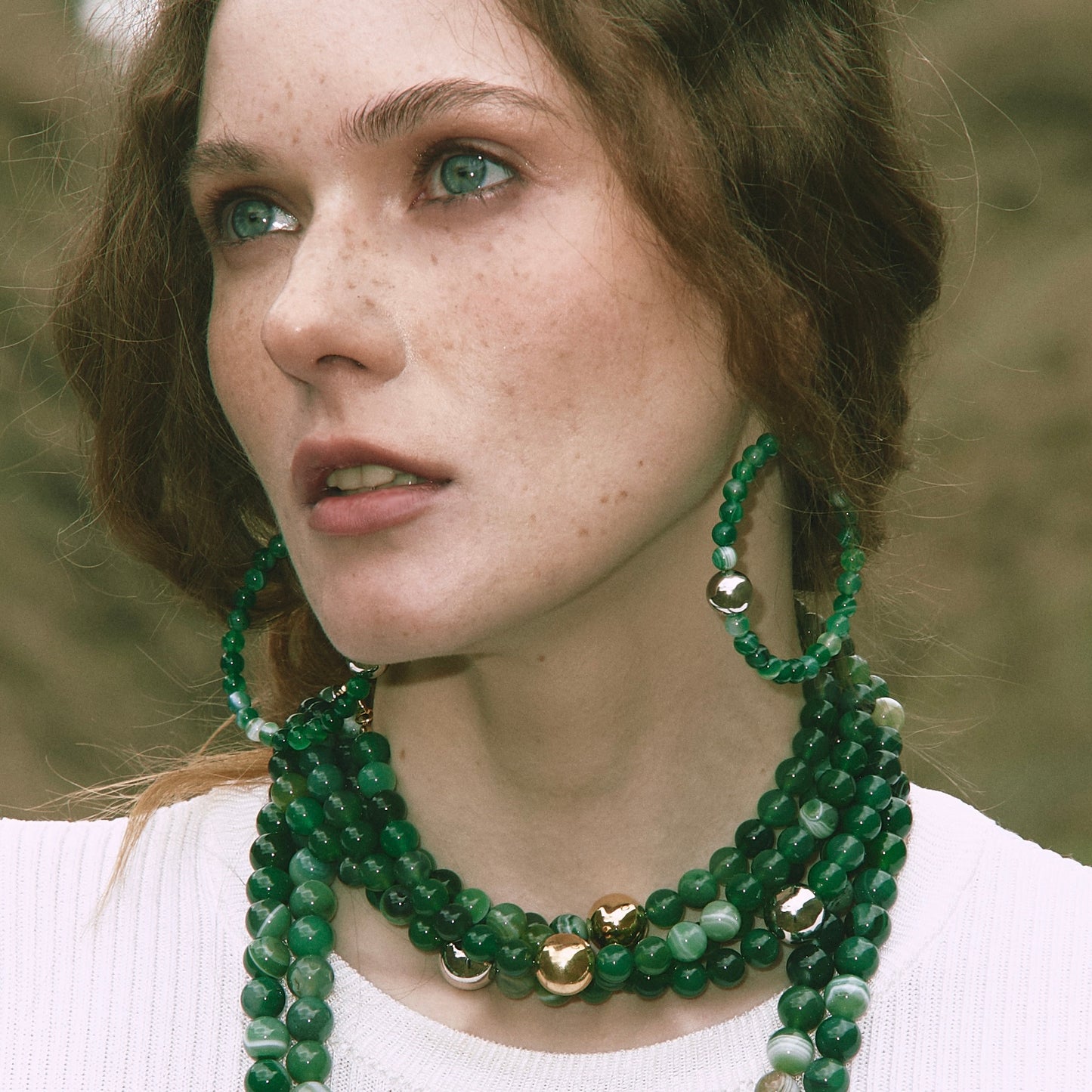 Choker ELEMENTS Agate platinum