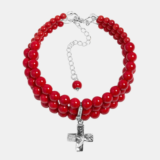 MAGDALENE Coral Bracelet platinum