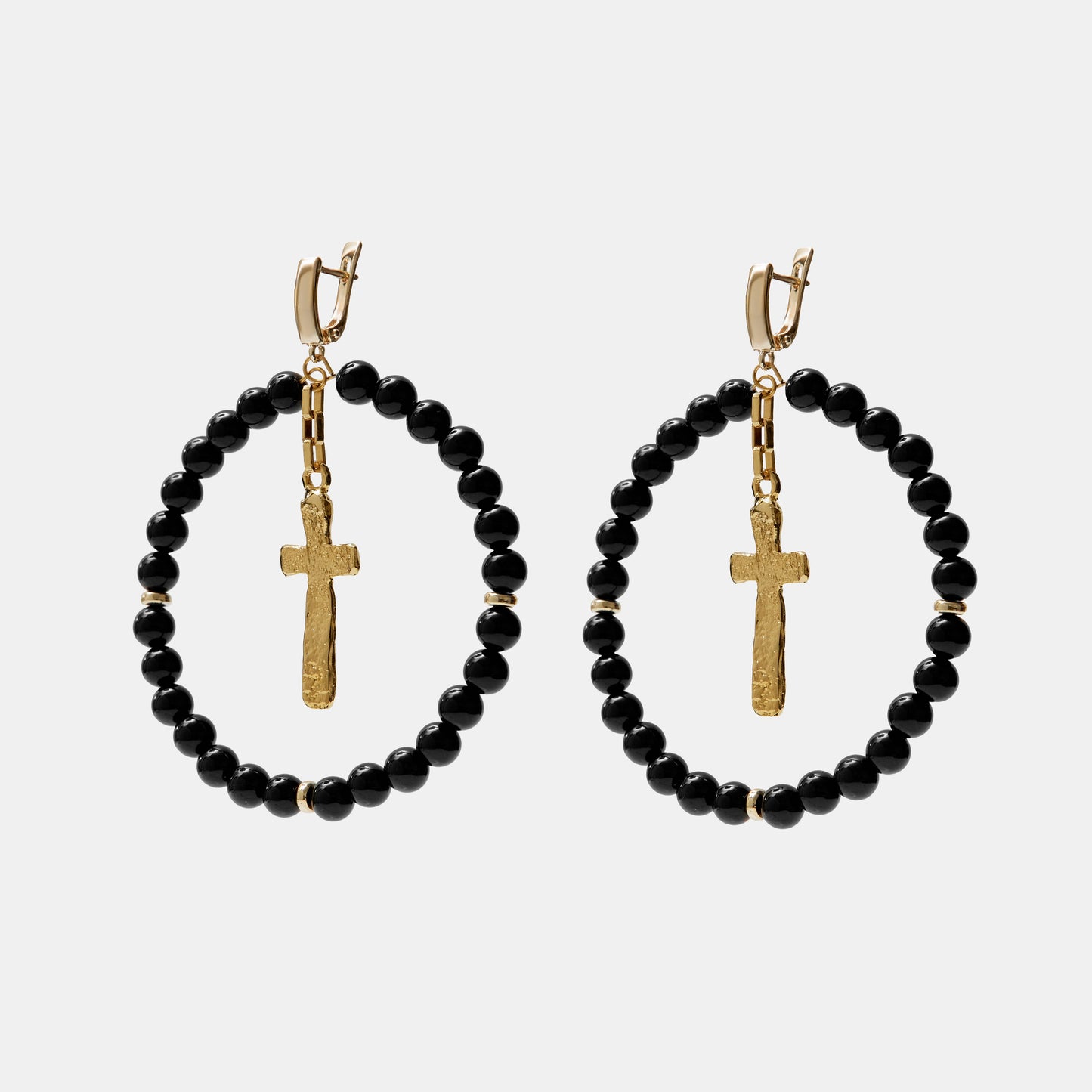 Earrings Oberig Onyx gold