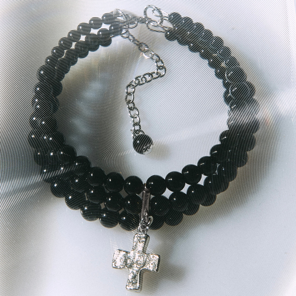 MAGDALENE Onyx Bracelet platinum