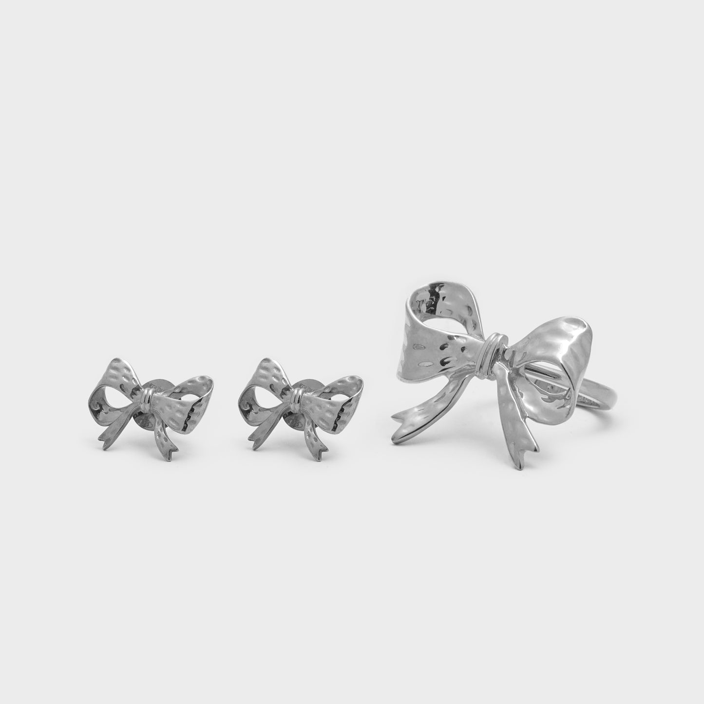 Earrings BOWS mini platinum