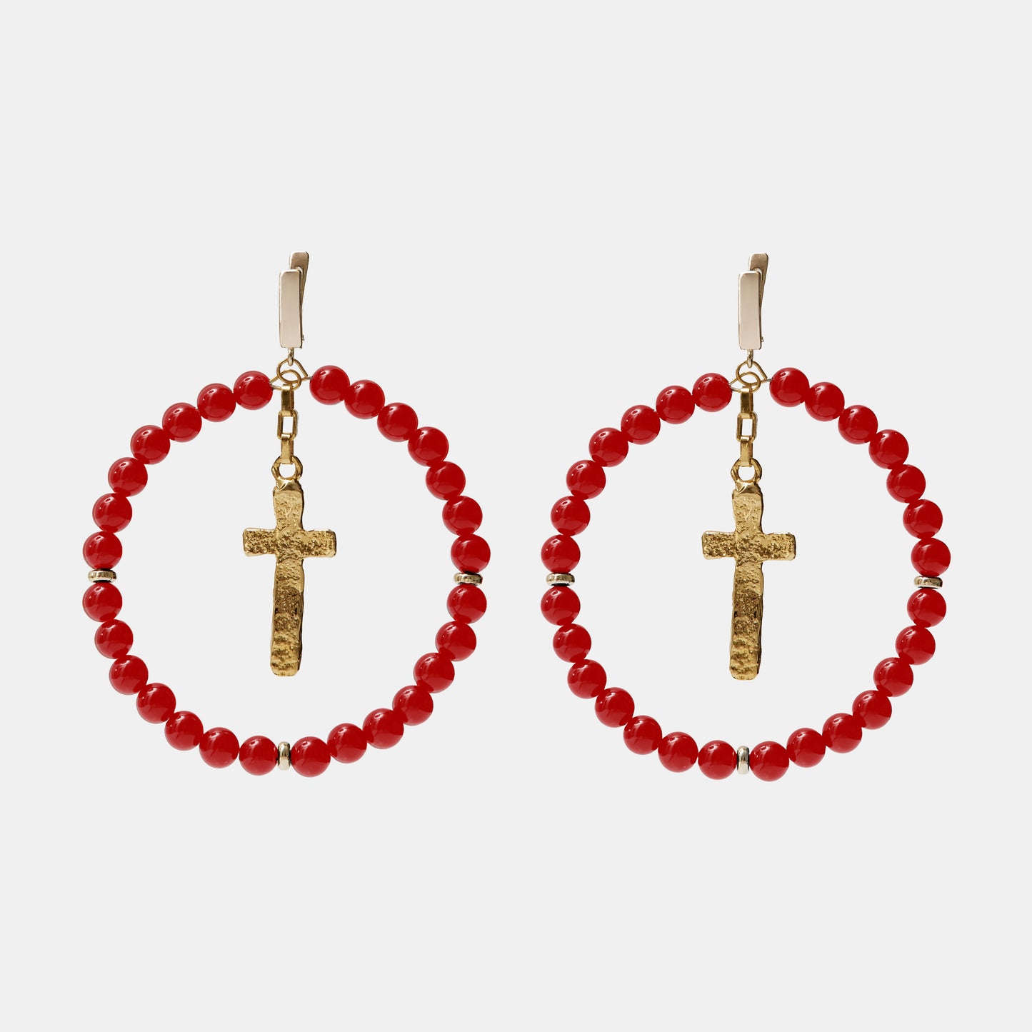 Earrings Oberig Coral gold