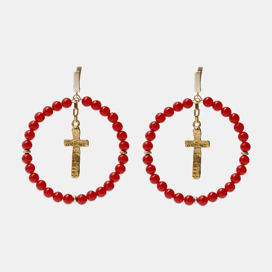Earrings Oberig Coral gold
