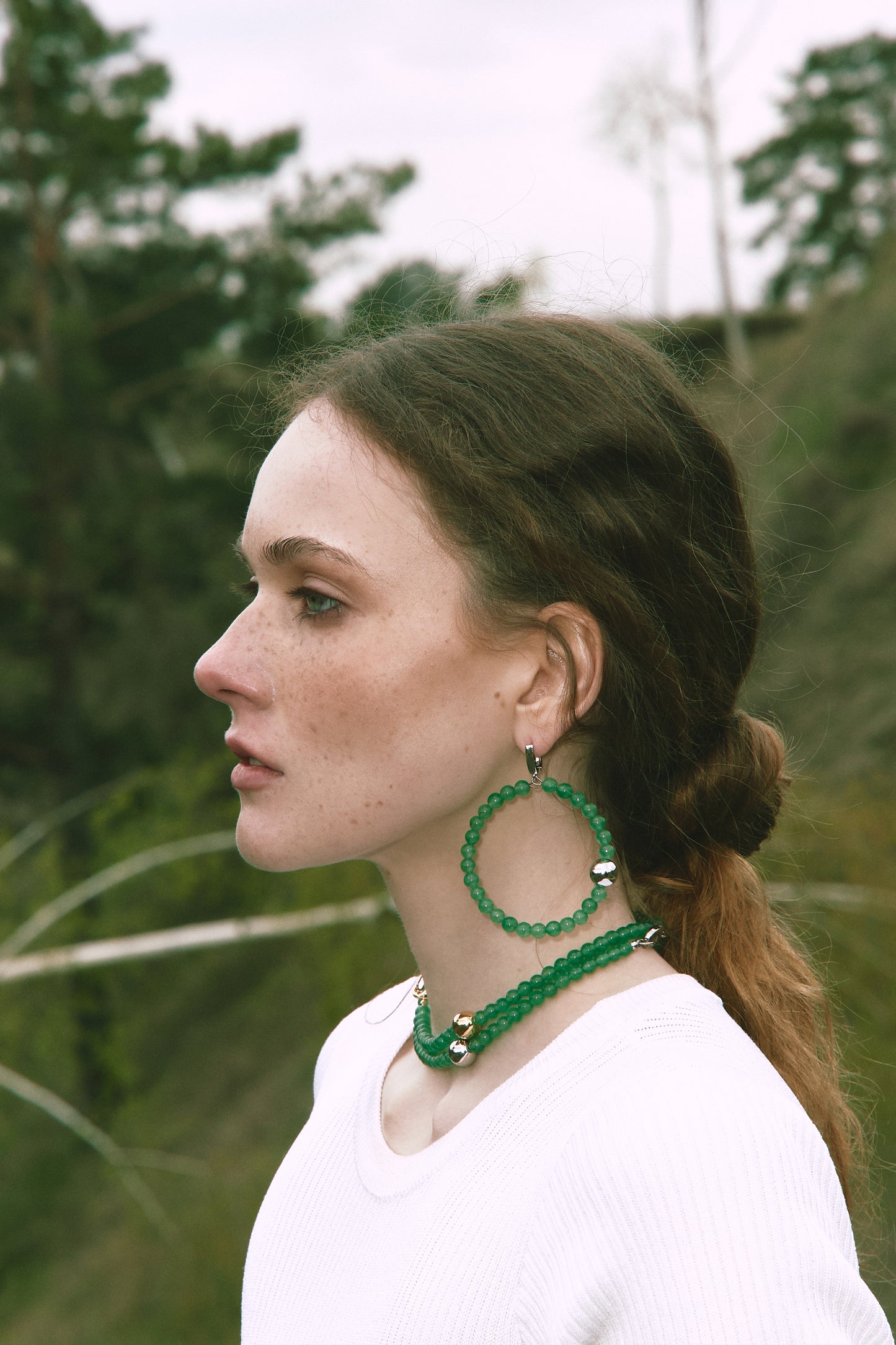 Necklaces ELEMENTS Aventurine platinum