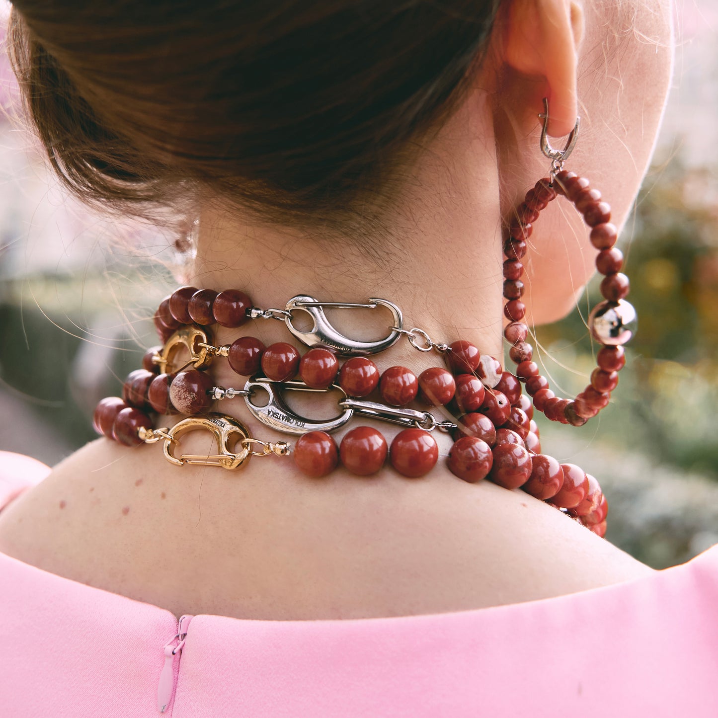 Choker ELEMENTS Jasper platinum