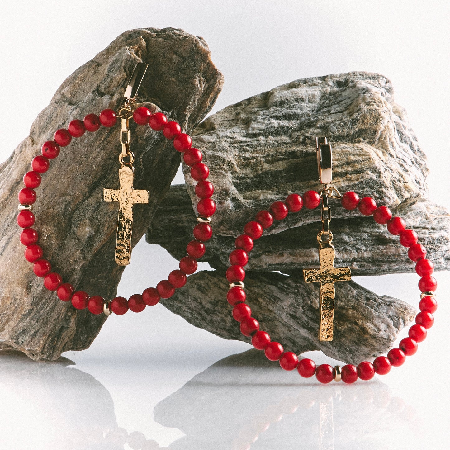 MAGDALENE Coral Earrings gold