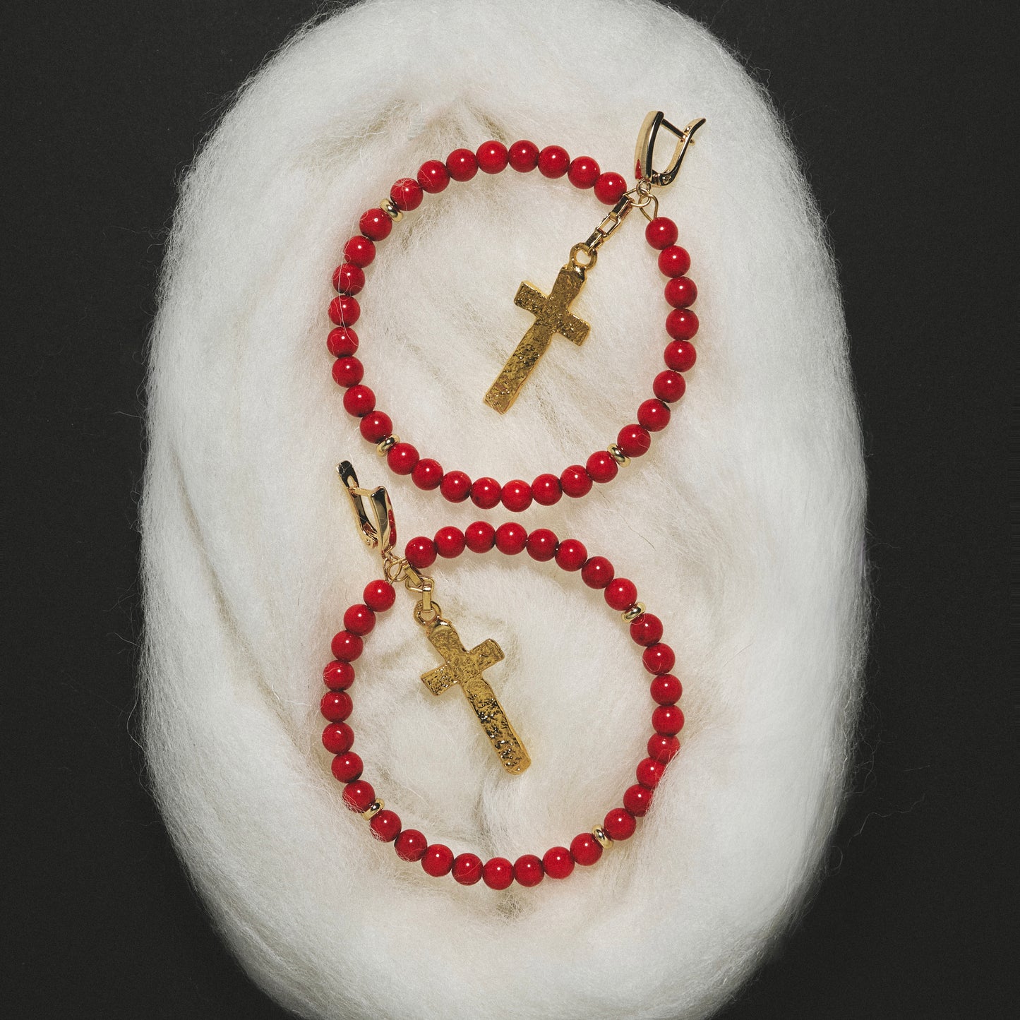 MAGDALENE Coral Earrings gold