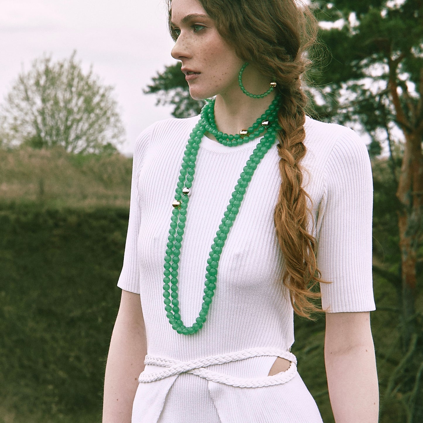 Choker ELEMENTS Aventurine platinum