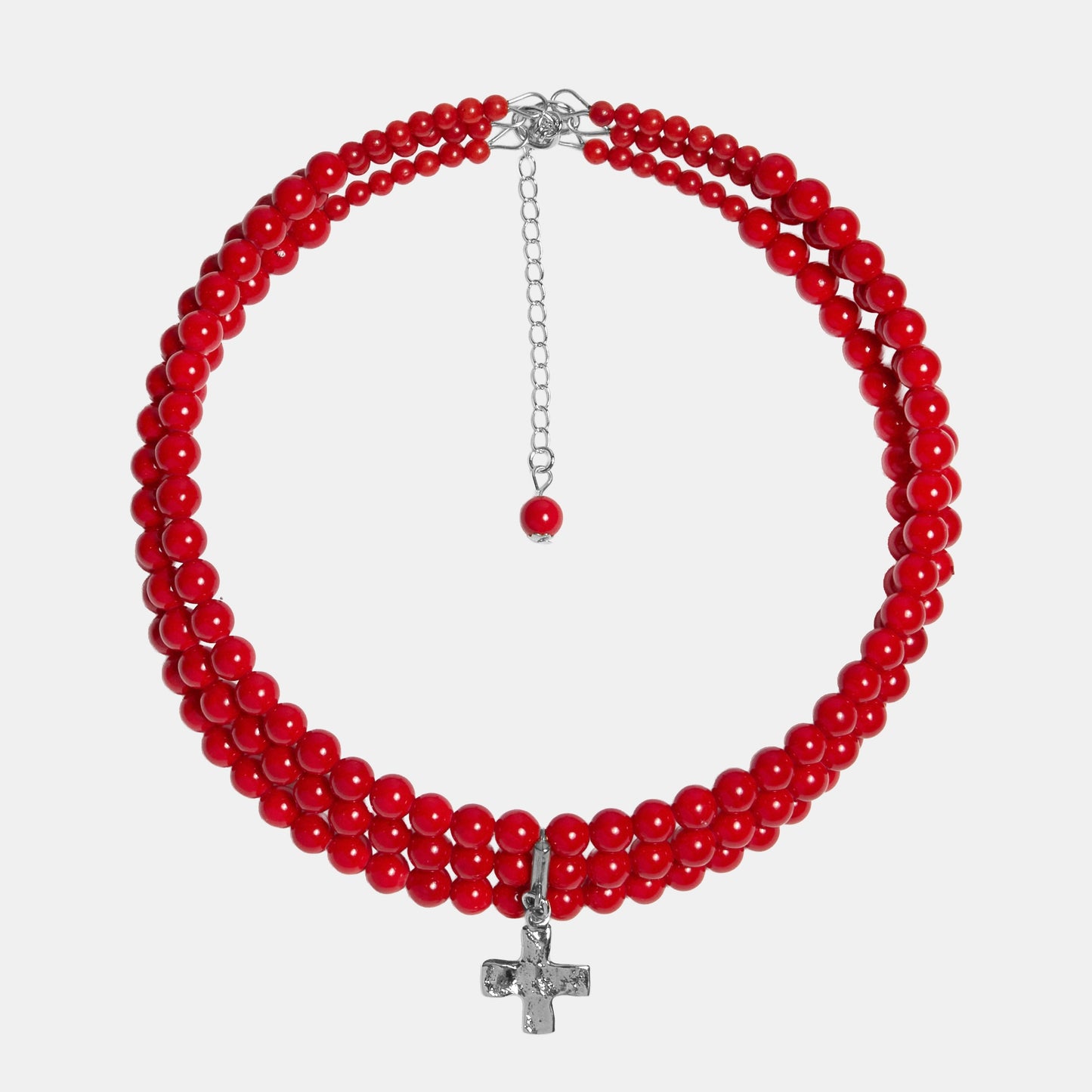 MAGDALENE Coral Choker platinum