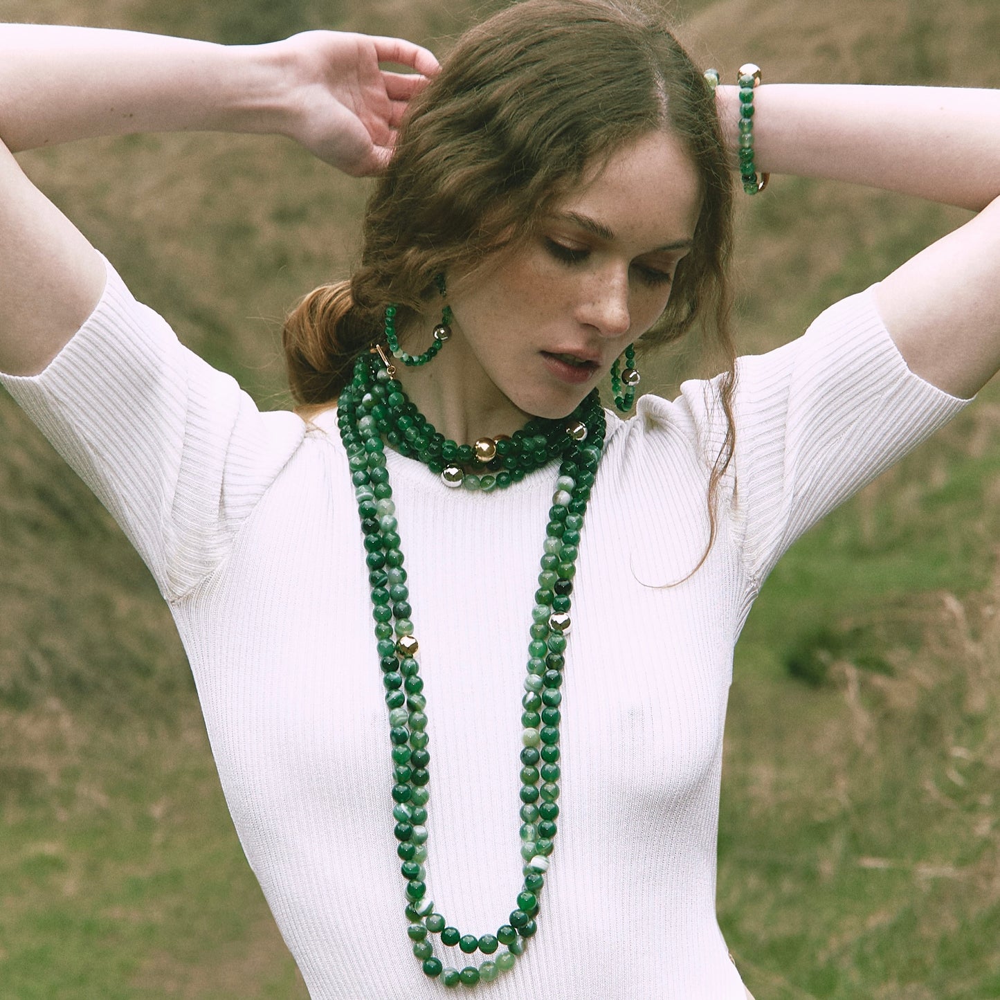 Choker ELEMENTS Agate platinum