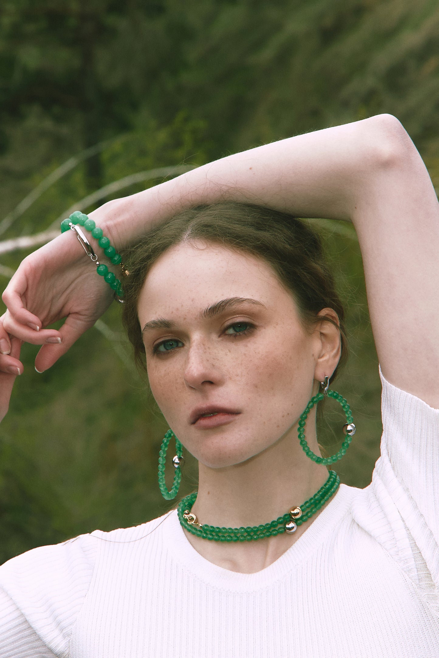 Necklaces ELEMENTS Aventurine platinum