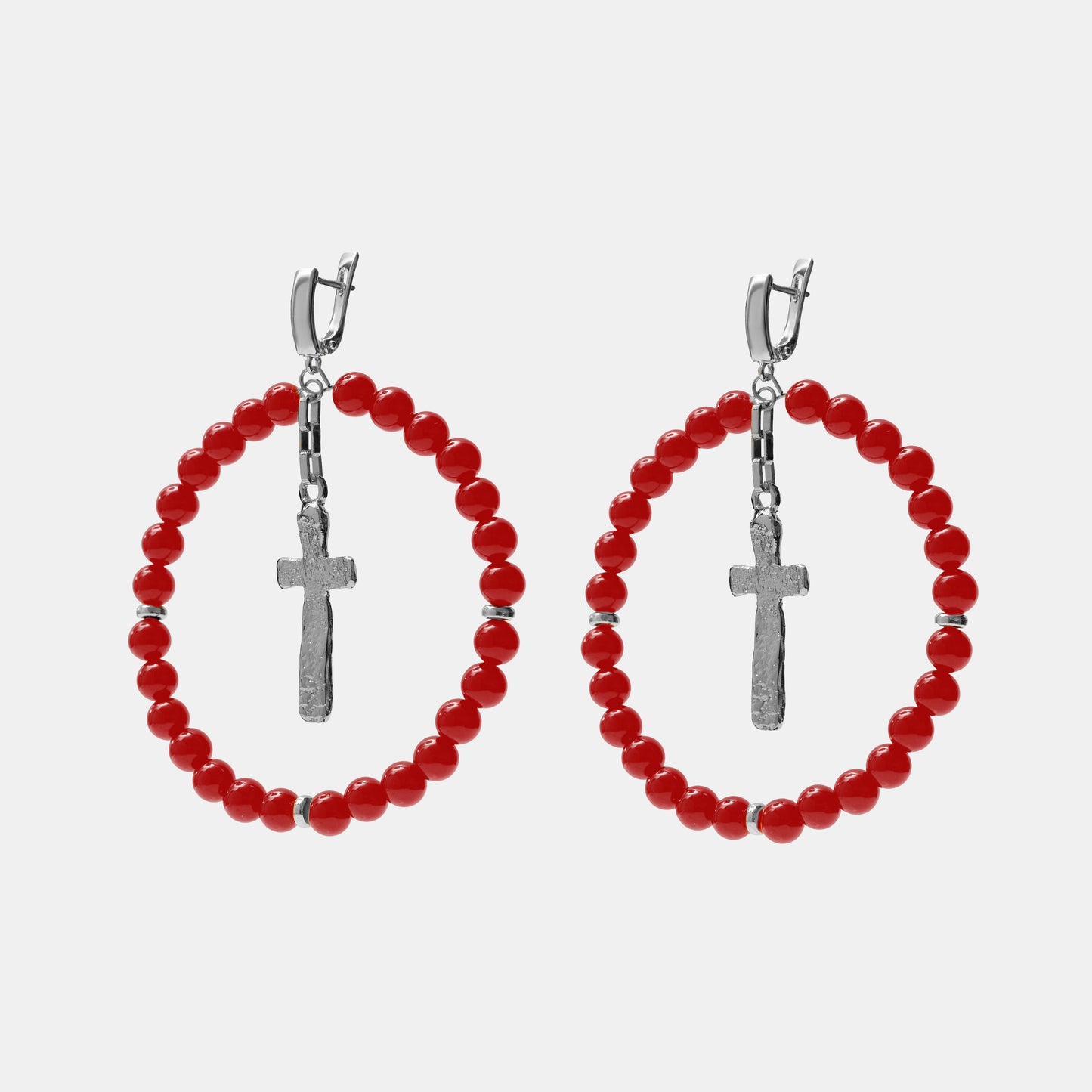 Earrings Oberig Onyx platinum