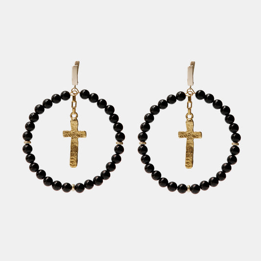 Earrings Oberig Onyx gold