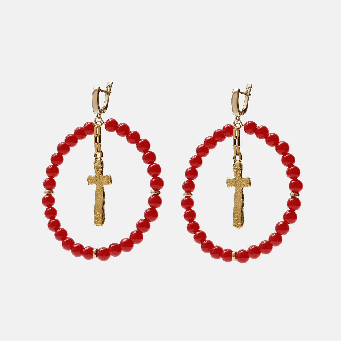 Earrings Oberig Coral gold