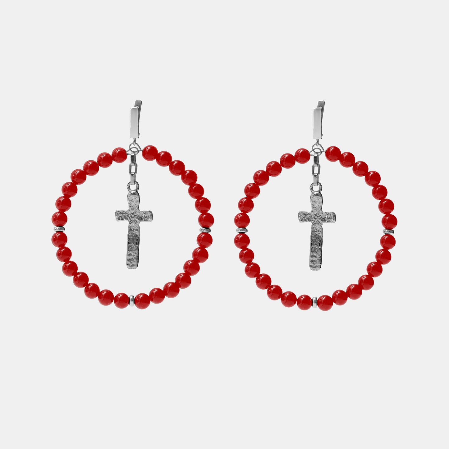 MAGDALENE Coral Earrings platinum