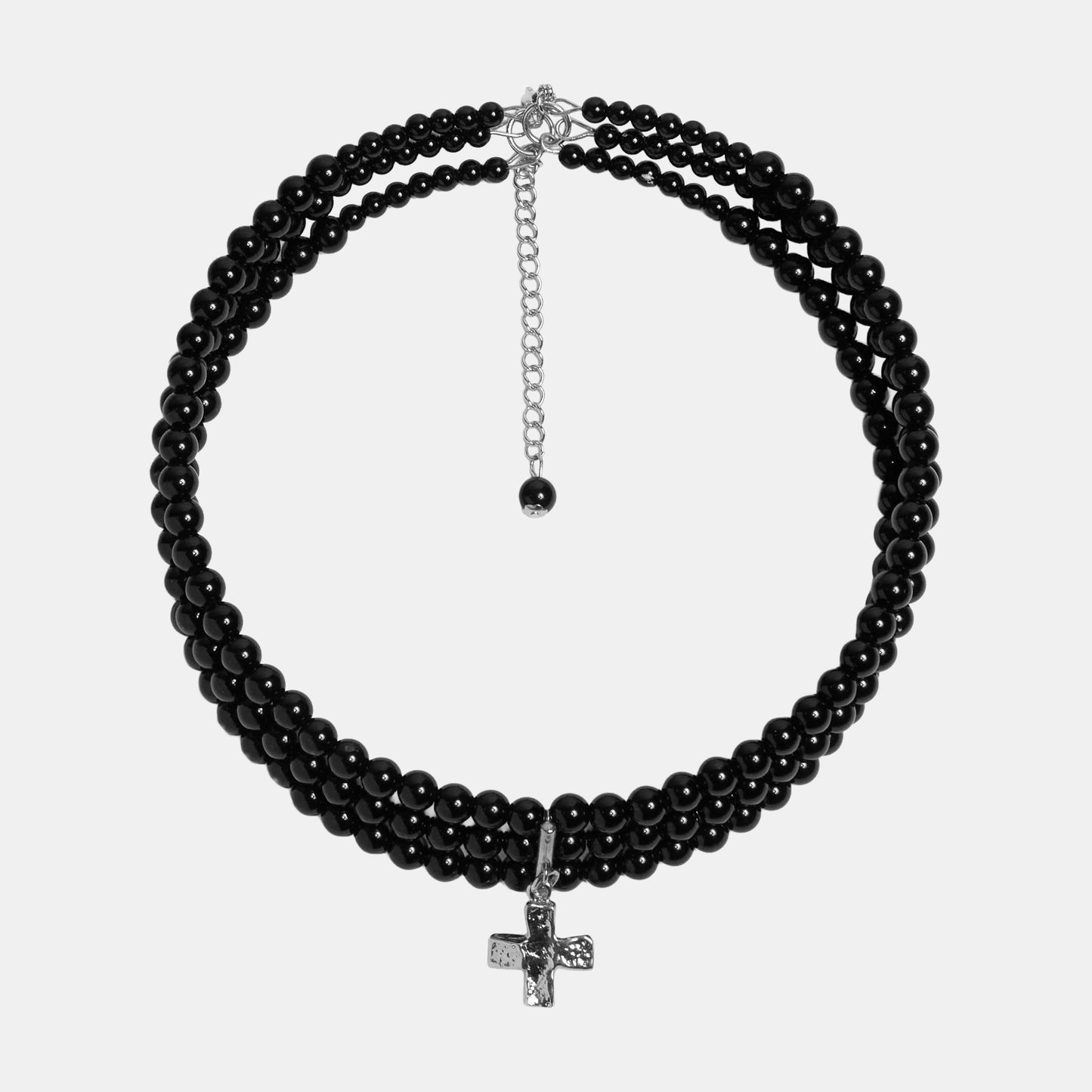MAGDALENE Onyx Choker Platinum