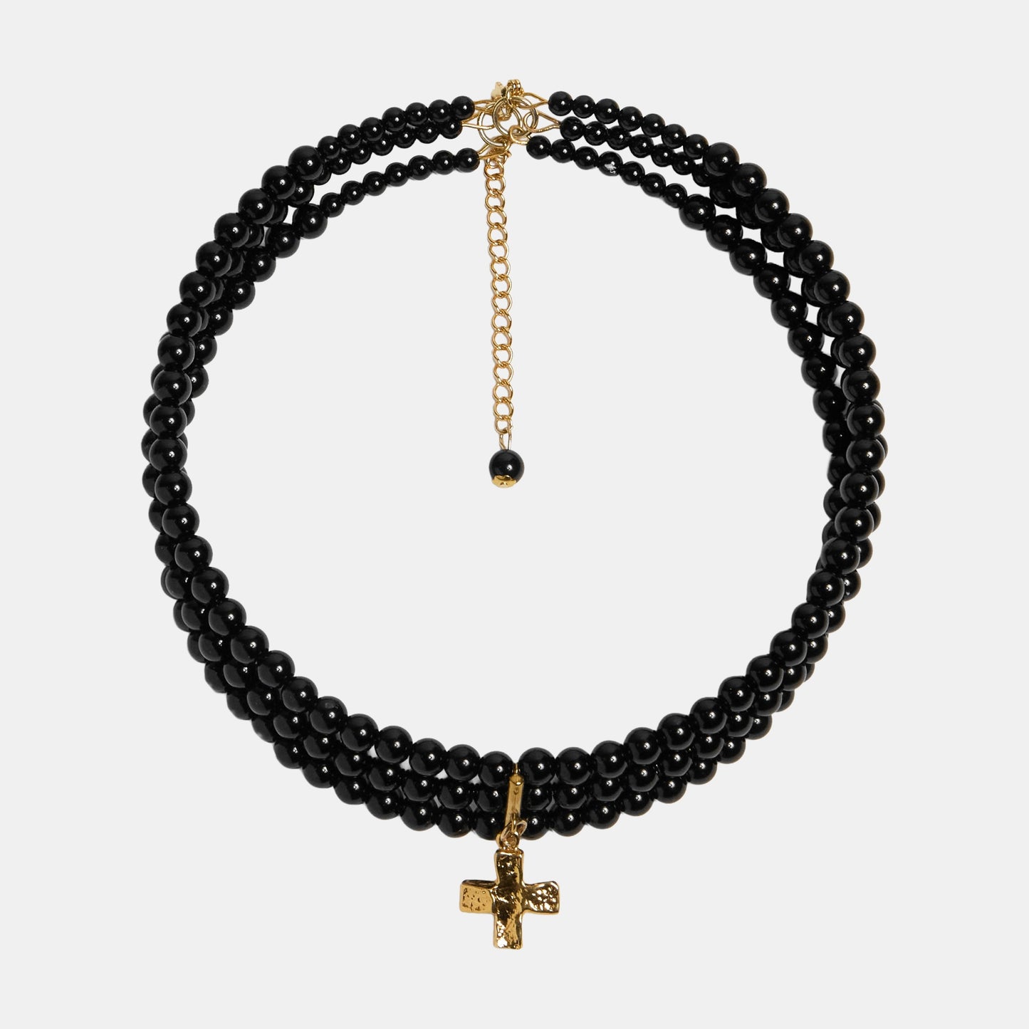 MAGDALENE Onyx Choker gold