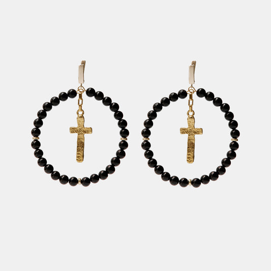 MAGDALENE Onyx Earrings gold