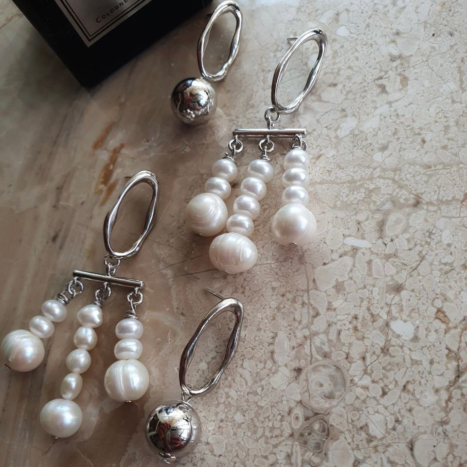 Pearl earrings “Asimmetria”