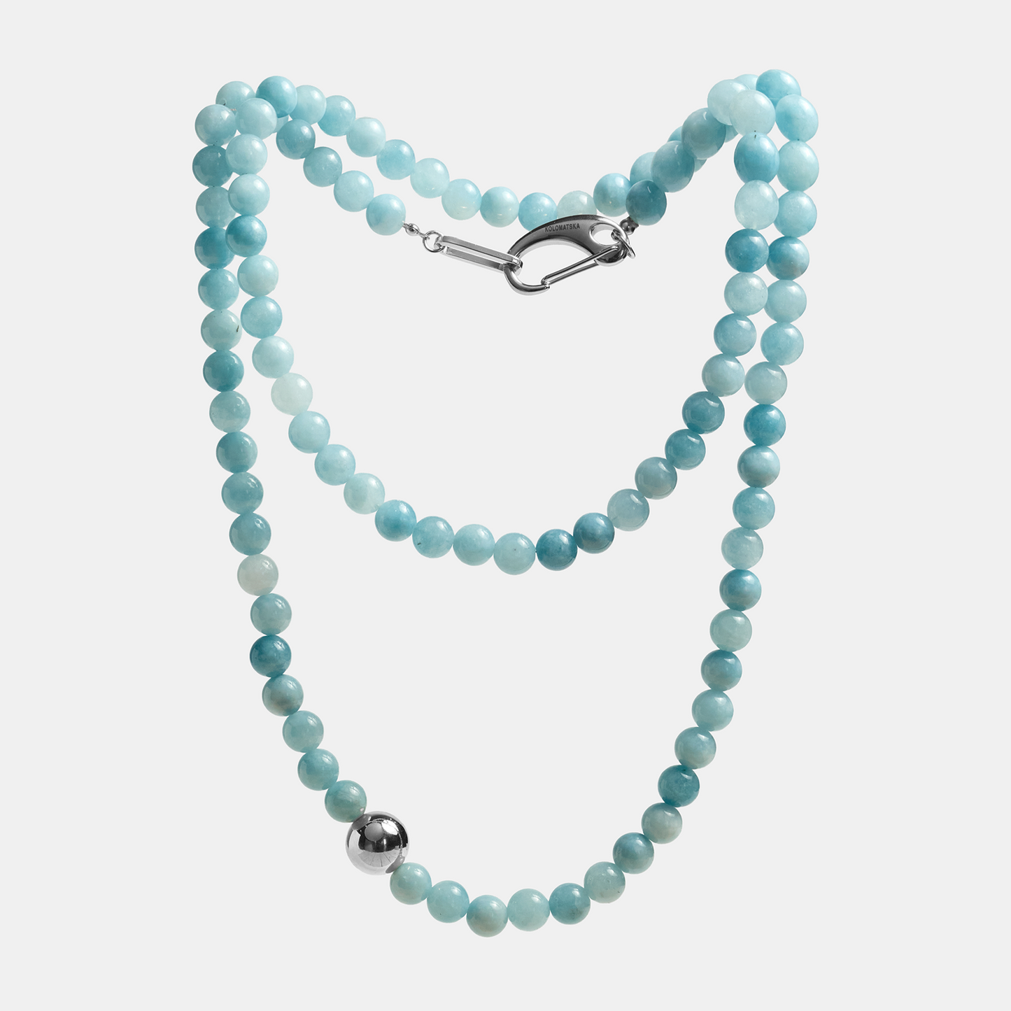 Necklaces ELEMENTS Aquamarine platinum long