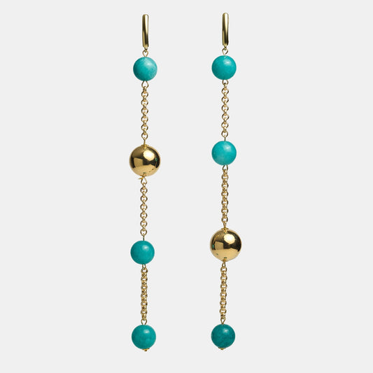 Earrings space ELEMENTS Aventurine gold