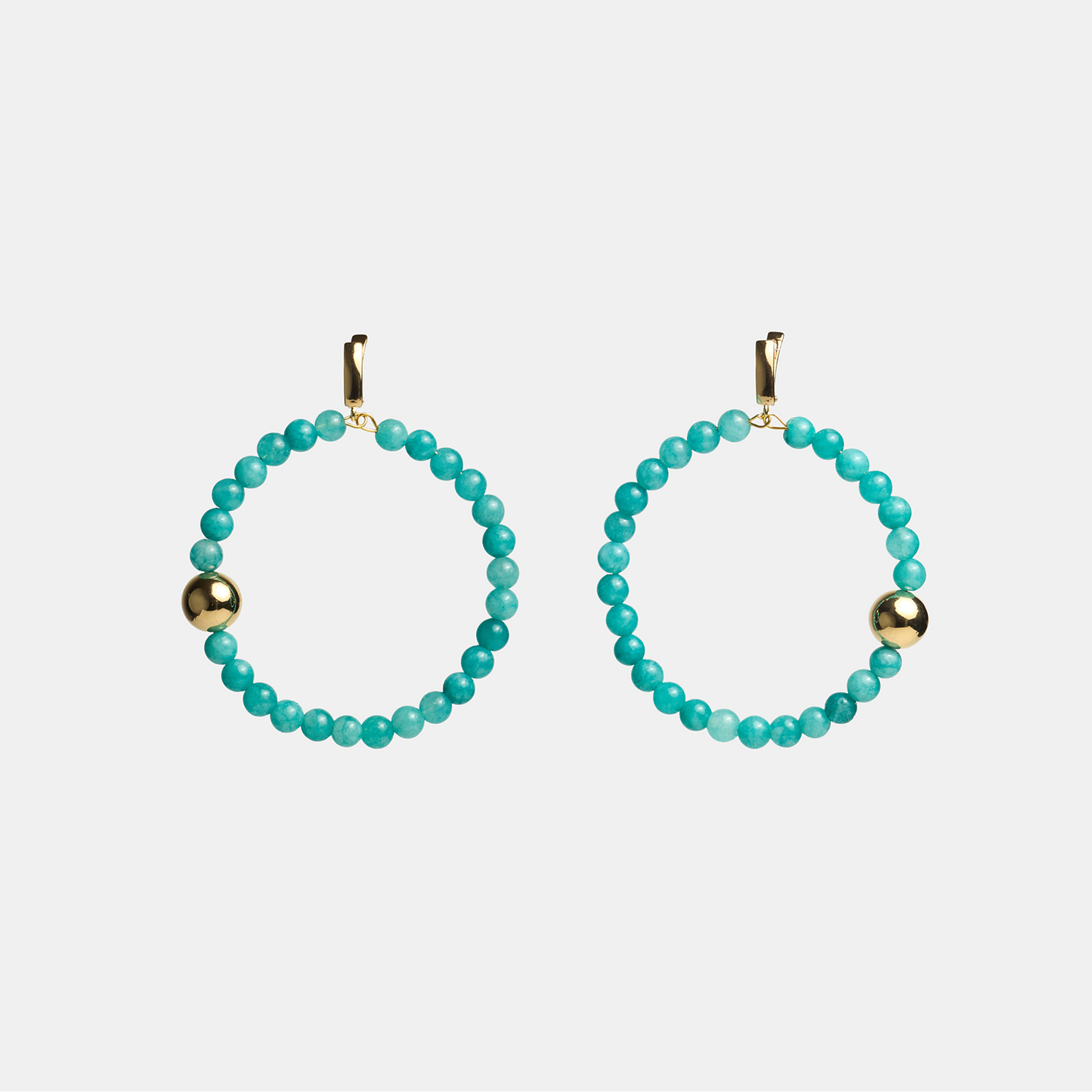 Earrings circle ELEMENTS Aventurine gold