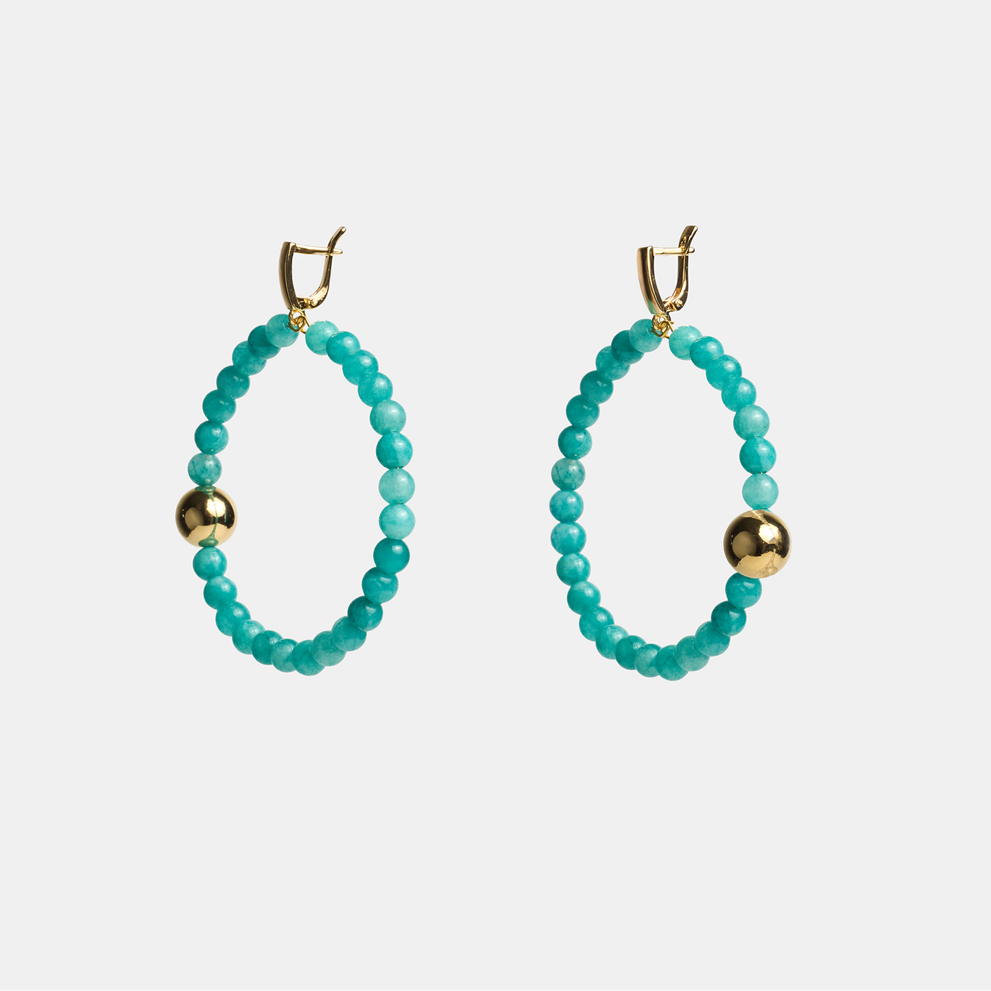 Earrings circle ELEMENTS Aventurine gold