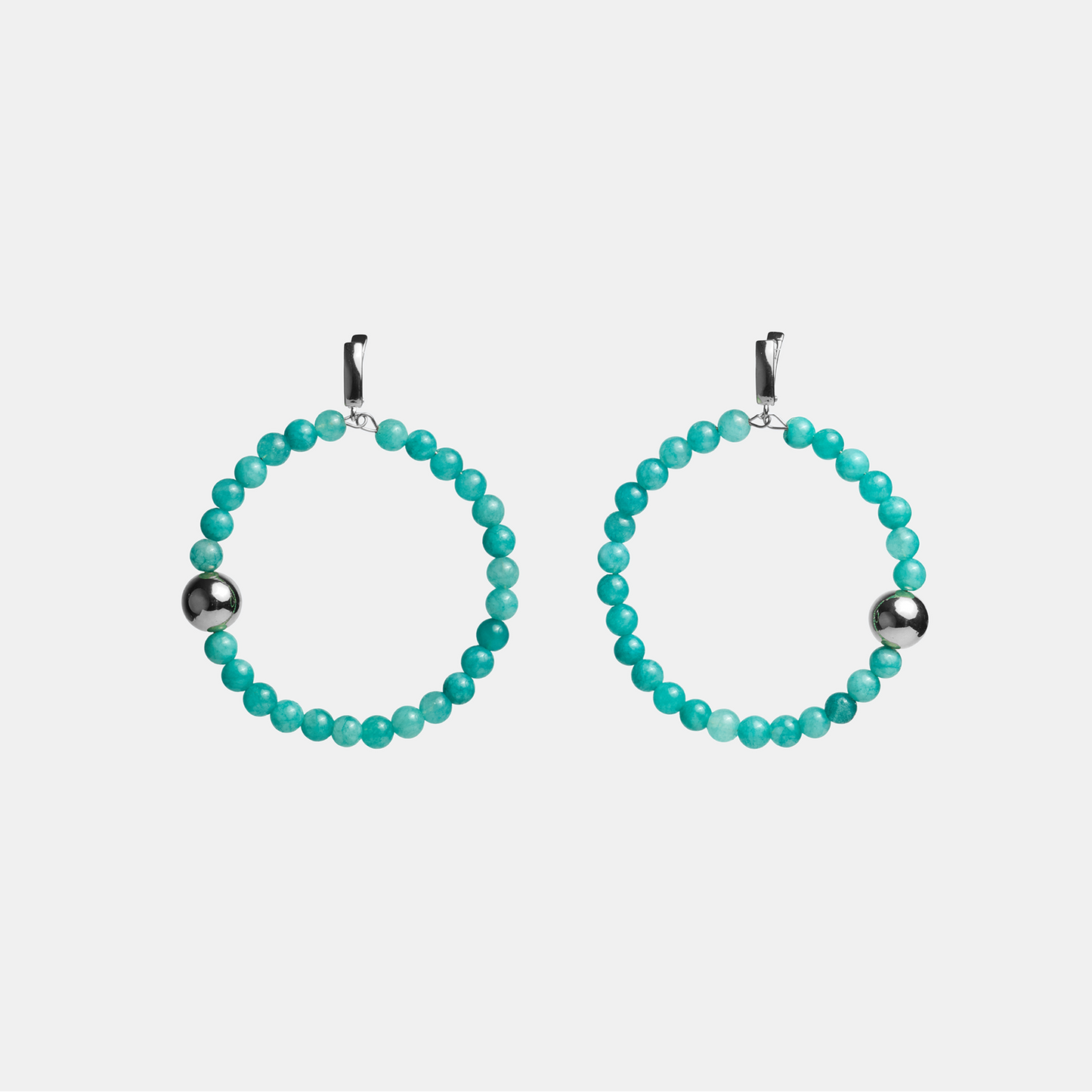 Earrings circle ELEMENTS Aventurine platinum