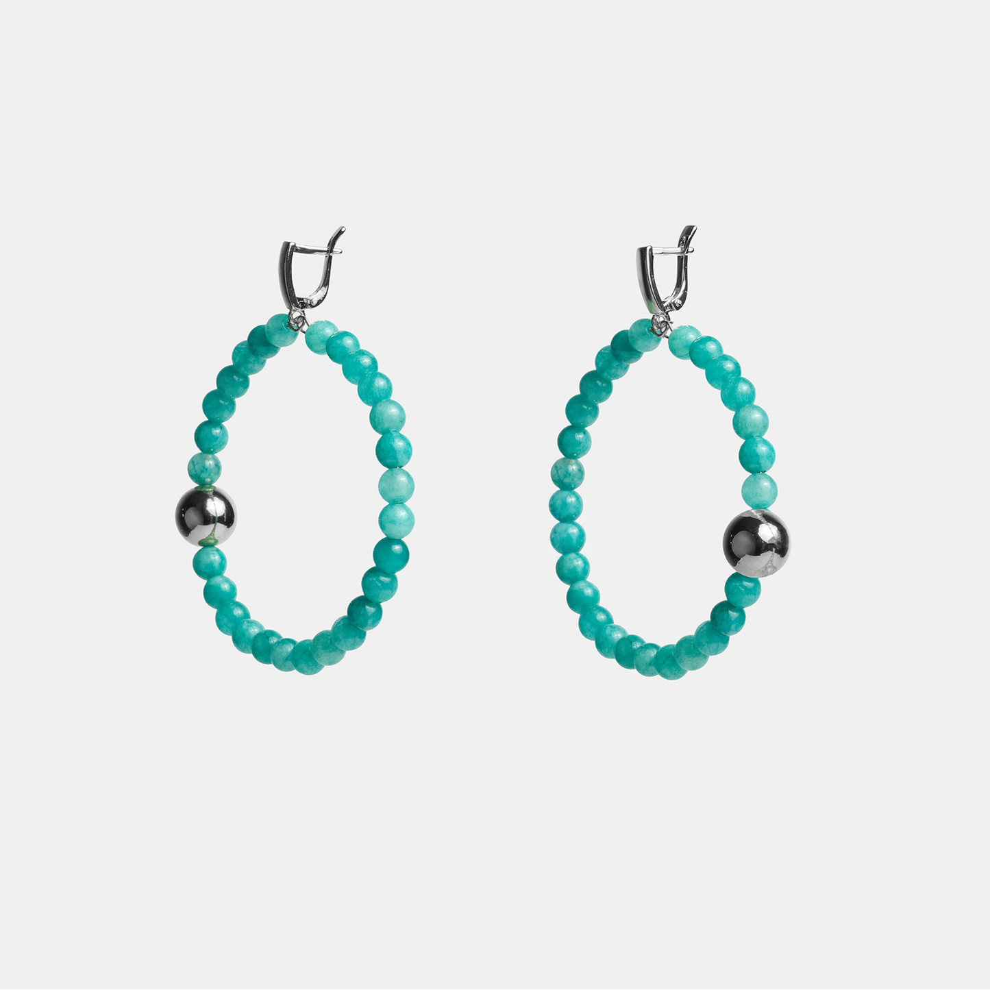Earrings circle ELEMENTS Aventurine platinum
