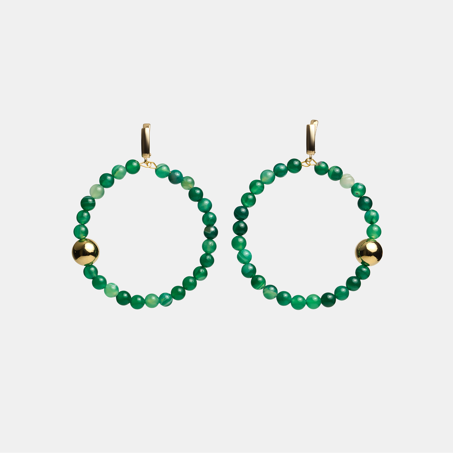 Earrings circle ELEMENTS Agat gold