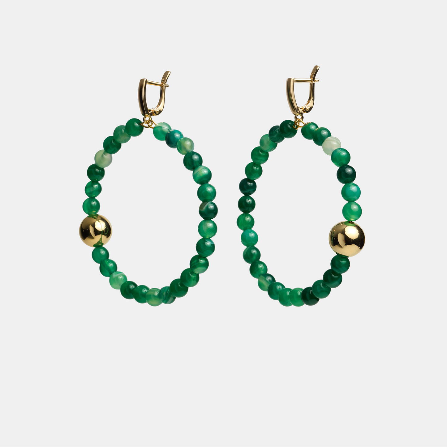 Earrings circle ELEMENTS Agat gold