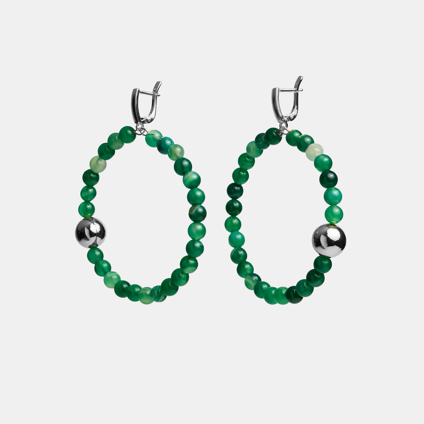 Earrings circle ELEMENTS Agat platinum
