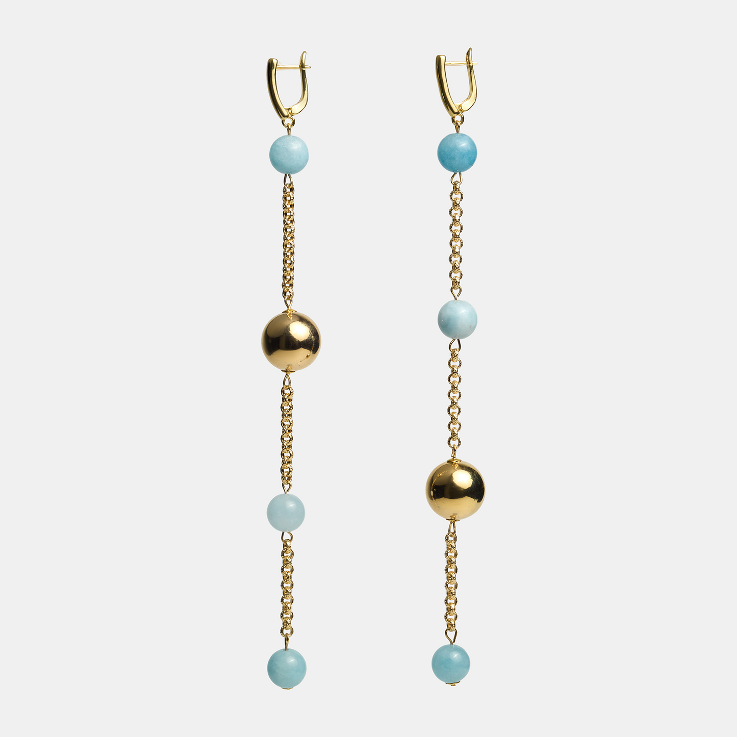 Earrings space ELEMENTS Aquamarine gold
