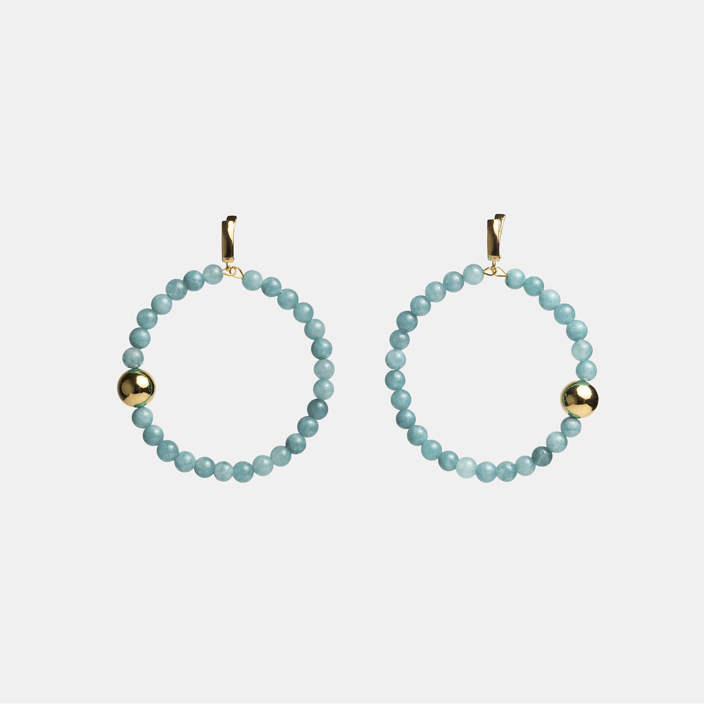 Earrings circle ELEMENTS Aquamarine gold