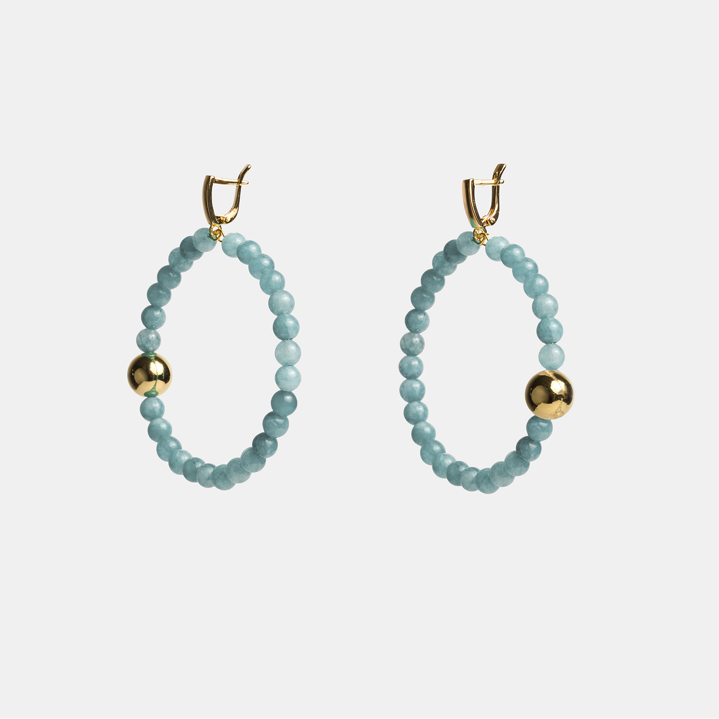 Earrings circle ELEMENTS Aquamarine gold