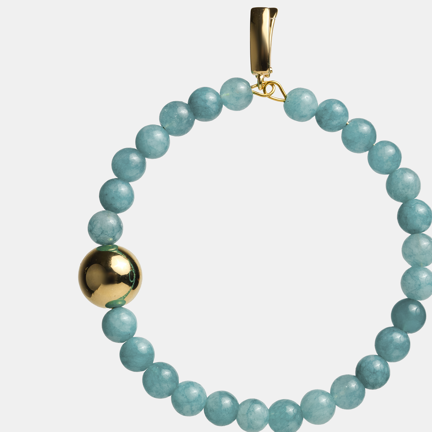 Earrings circle ELEMENTS Aquamarine gold